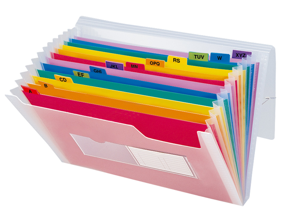 TRIEUR LIDERPAPEL SÉRIE SPECTRAFILE PP 700 MICRONS A4 210X297MM 13 COMPARTIMENTS COULEUR COLORIS FROSTY TRANSPARENT