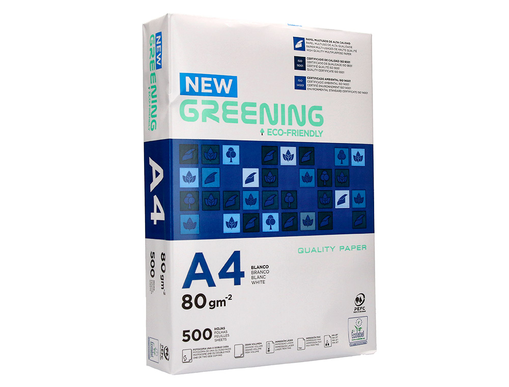 PAPIER LIDERPAPEL MULTIFONCTION GREENING A4 80G HAUTE       QUALIT PEFC BLANCHEUR 146 OPACIT 92 RIGIDIT 112 500F
