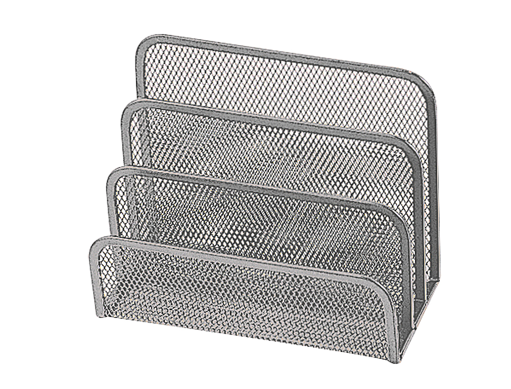 TRIEUR ENVELOPPES Q-CONNECT MÉTAL MESH MAILLE MÉTALLIQUE 3 COMPARTIMENTS COURRIER 175X140X80MM COLORIS ARGENT