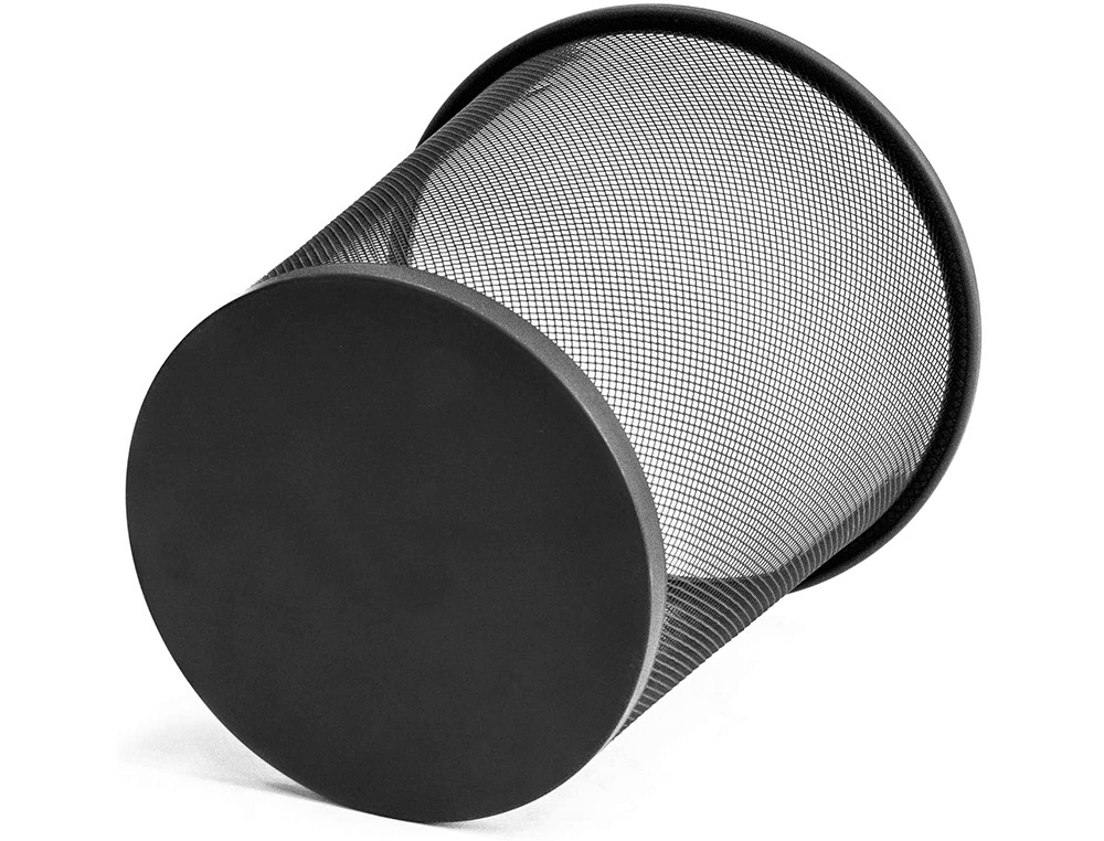 CORBEILLE  PAPIER Q-CONNECT MAILLE MTALLIQUE FORME CIRCULAIRE 19L 295X345X240MM COLORIS NOIR