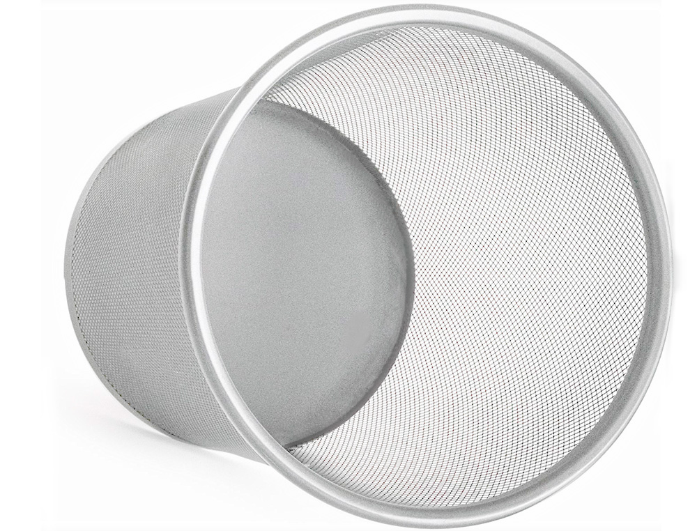 CORBEILLE  PAPIER Q-CONNECT MAILLE MTALLIQUE FORME CIRCULAIRE 8.3L 235X260X190MM COLORIS ARGENT