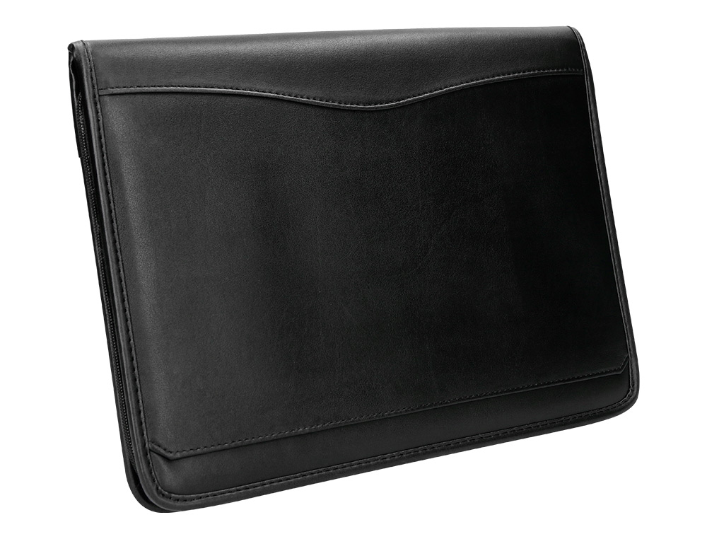 CONFÉRENCIER A4 CALCULATRICE PLASTIQUE FERMETURE ÉCLAIR POCHETTE TÉLÉPHONE PORTABLE 4 ANNEAUX 40MM 35,5X26X1CM NOIR