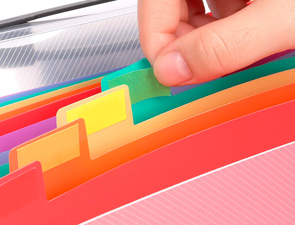TRIEUR LIDERPAPEL SRIE SPECTRAFILE POLYPROPYLNE A4 210X297MM 700 MICRONS 13 COMPARTIMENTS COLORIS FROSTY TRANSPARENT