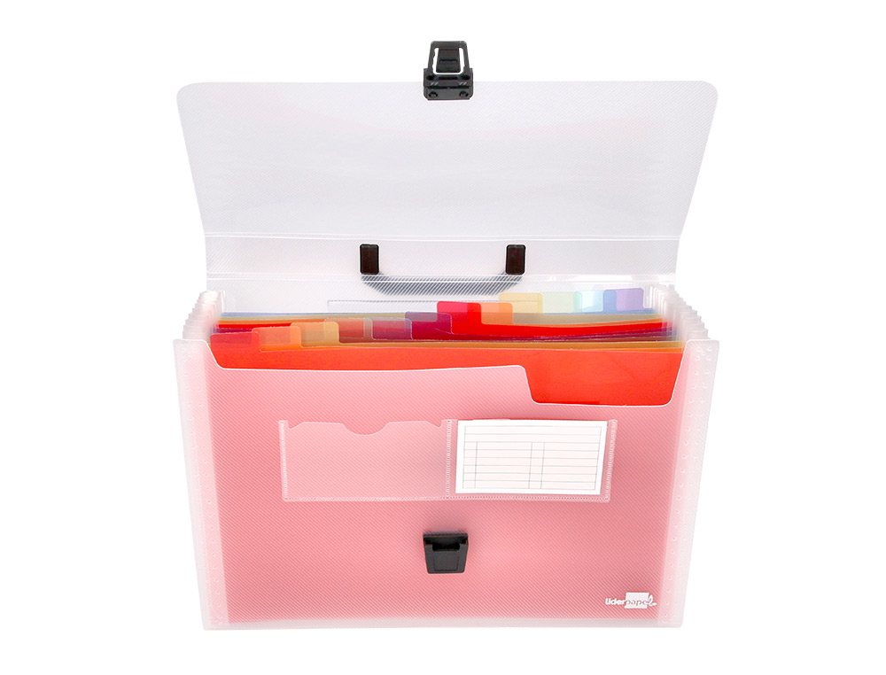TRIEUR LIDERPAPEL SRIE SPECTRAFILE POLYPROPYLNE A4 210X297MM 700 MICRONS 13 COMPARTIMENTS COLORIS FROSTY TRANSPARENT