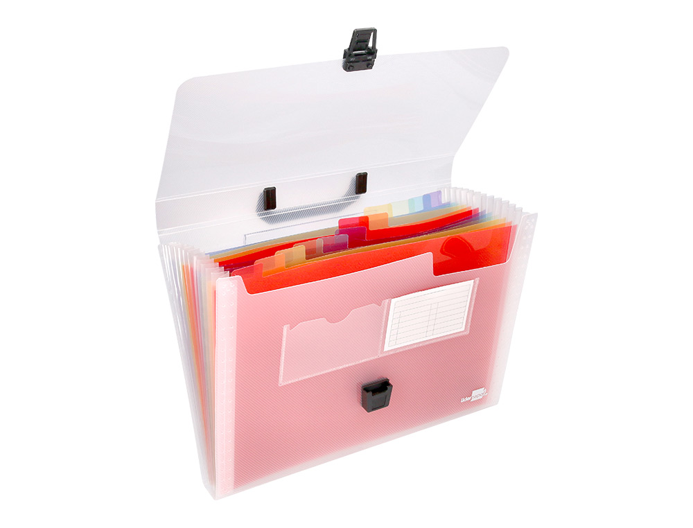 TRIEUR LIDERPAPEL SRIE SPECTRAFILE POLYPROPYLNE A4 210X297MM 700 MICRONS 13 COMPARTIMENTS COLORIS FROSTY TRANSPARENT