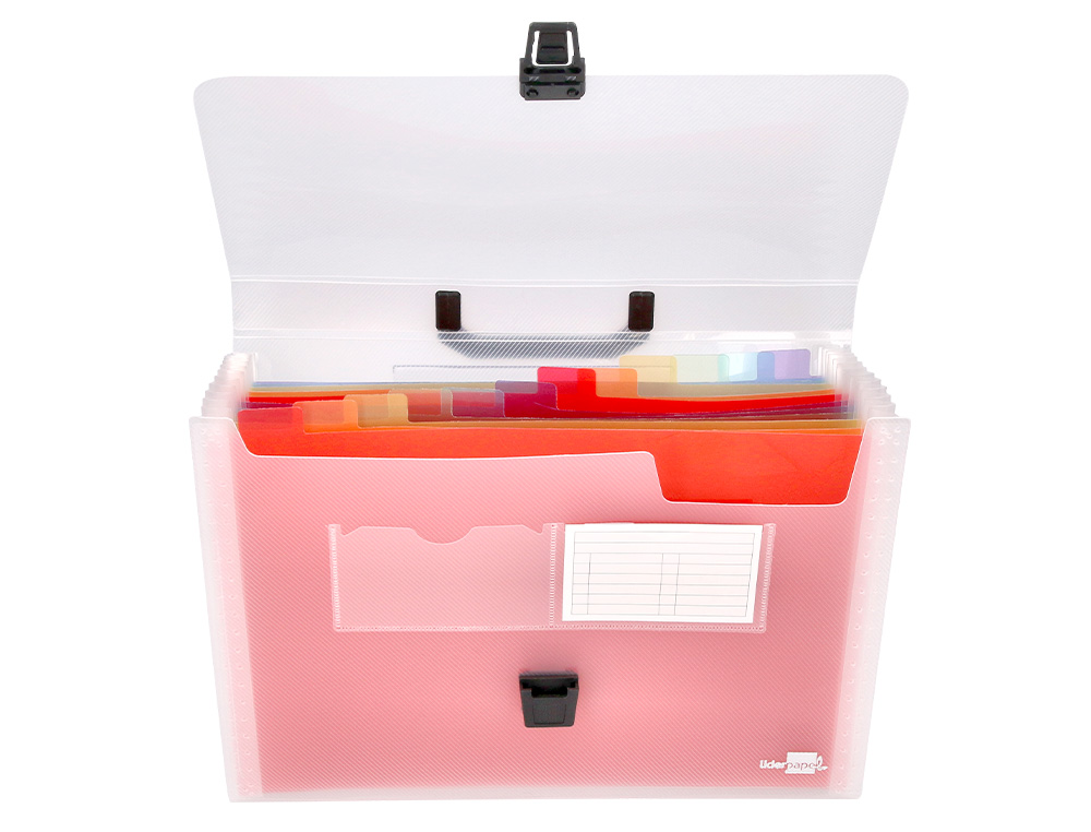 TRIEUR LIDERPAPEL SRIE SPECTRAFILE POLYPROPYLNE A4 210X297MM 1200 MICRONS 26 COMPARTIMENTS COLORIS FROSTY TRANSPARENT