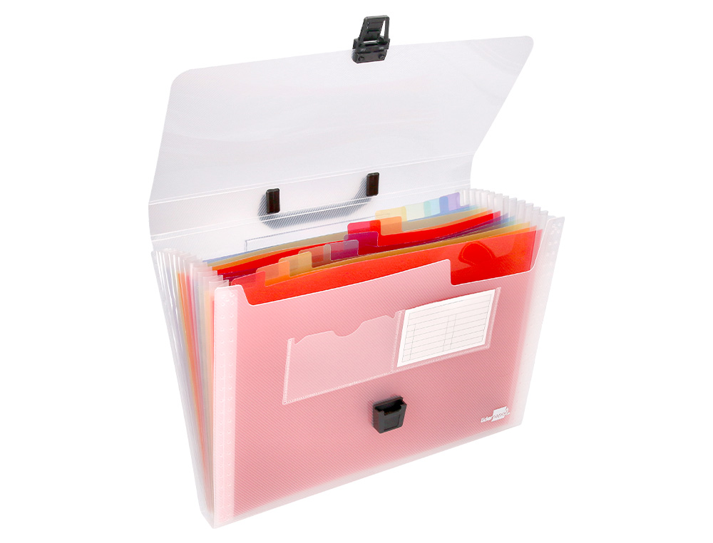 TRIEUR LIDERPAPEL SRIE SPECTRAFILE POLYPROPYLNE A4 210X297MM 1200 MICRONS 26 COMPARTIMENTS COLORIS FROSTY TRANSPARENT