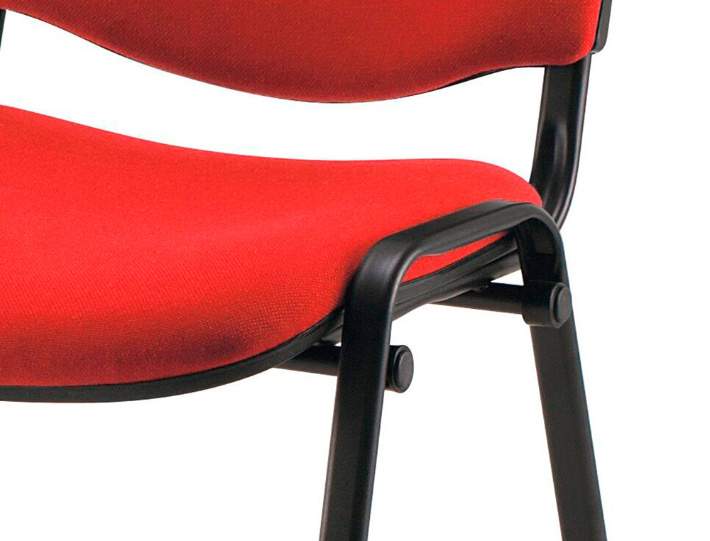 CHAISE Q-CONNECT CONNECT EMPILABLE 4 PIEDS POIDS MAXIMUM SUPPORTÉ 100KG 91X49X44CM COLORIS ROUGE 5.3KG