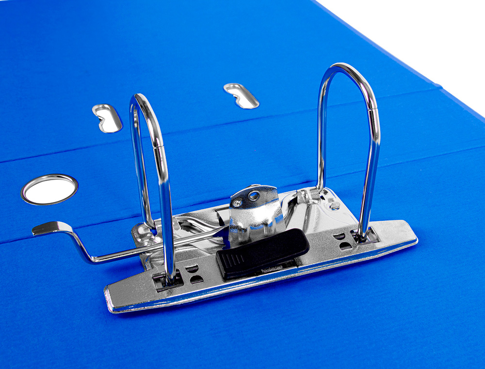 CLASSEUR LEVIER LIDERPAPEL A4 DOCUMENTA CARTON REMBORD 1,9MM DOS 75MM RADO MTALLIQUE COLORIS BLEU