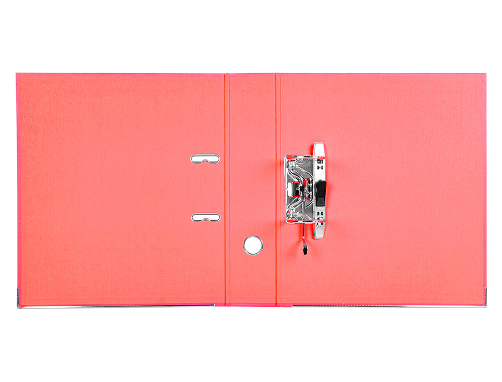 CLASSEUR LEVIER LIDERPAPEL A4 DOCUMENTA CARTON REMBORDÉ 1,9MM DOS 75MM RADO MÉTALLIQUE COLORIS ROUGE
