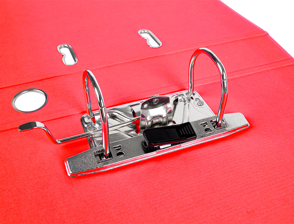CLASSEUR LEVIER LIDERPAPEL A4 DOCUMENTA CARTON REMBORDÉ 1,9MM DOS 52MM RADO MÉTALLIQUE COLORIS ROUGE