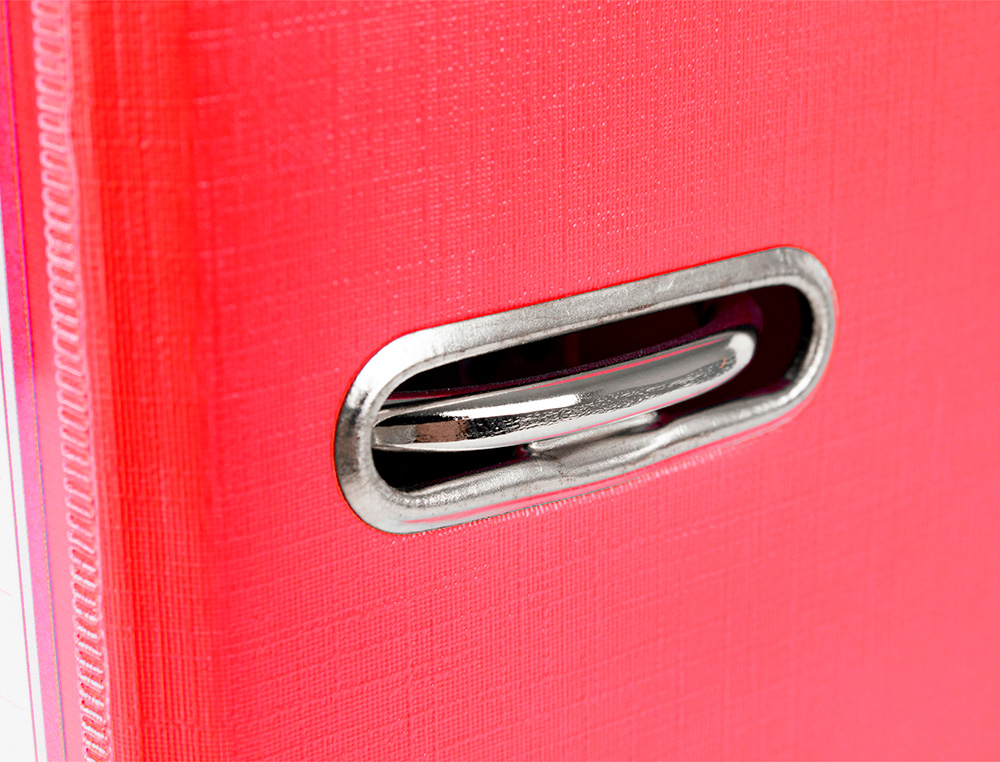 CLASSEUR LEVIER LIDERPAPEL A4 DOCUMENTA CARTON REMBORDÉ 1,9MM DOS 52MM RADO MÉTALLIQUE COLORIS ROUGE