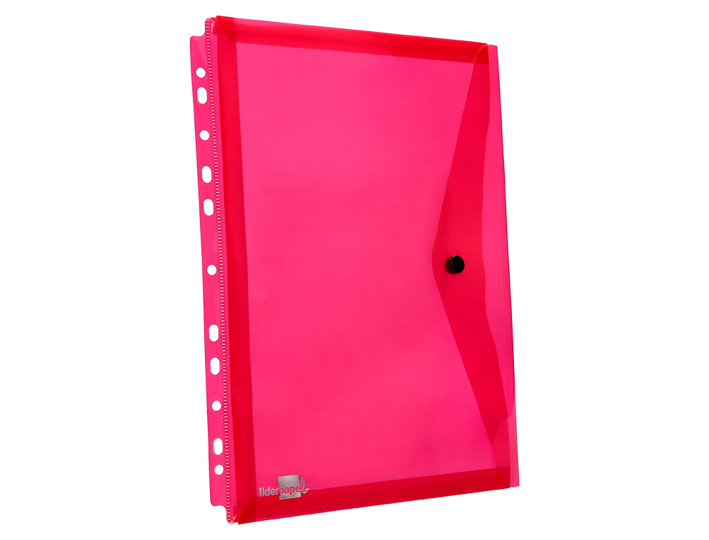 POCHETTE ENVELOPPE LIDERPAPEL POLYPROPYLÈNE 180 MICRONS A4 210X297MM 50F RÉSISTANT PERFORÉE COLORIS ASSORTIS PACK 5U