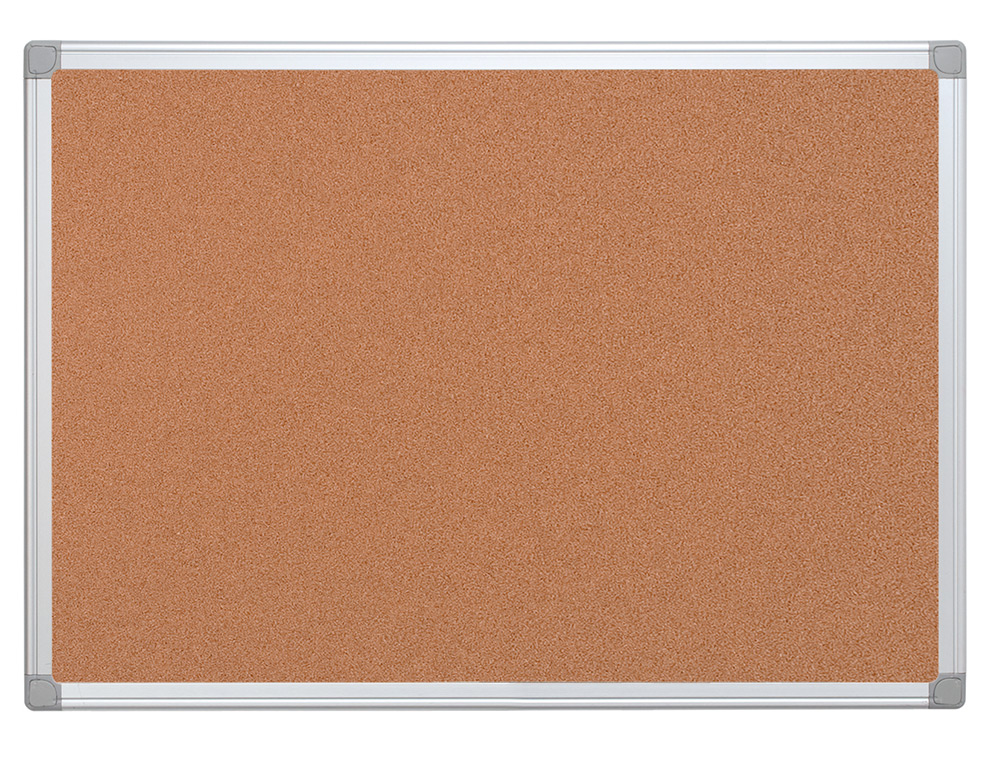 TABLEAU LIÈGE Q-CONNECT MURAL CADRE ALUMINIUM ARGENTÉ MAT COINS PLASTIQUES FIXATION MUR ÉPAISSEUR 5MM 200X100CM