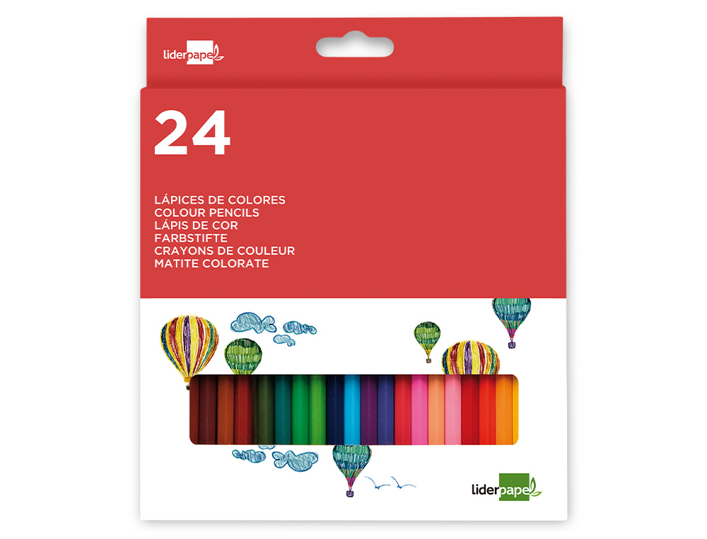 CRAYON COULEUR LIDERPAPEL MINE EXTRA-RSISTANTE 174.5MM CRITURE DOUCE COLORIS INTENSES TUI CARTON PLASTIFI 24 UNITS