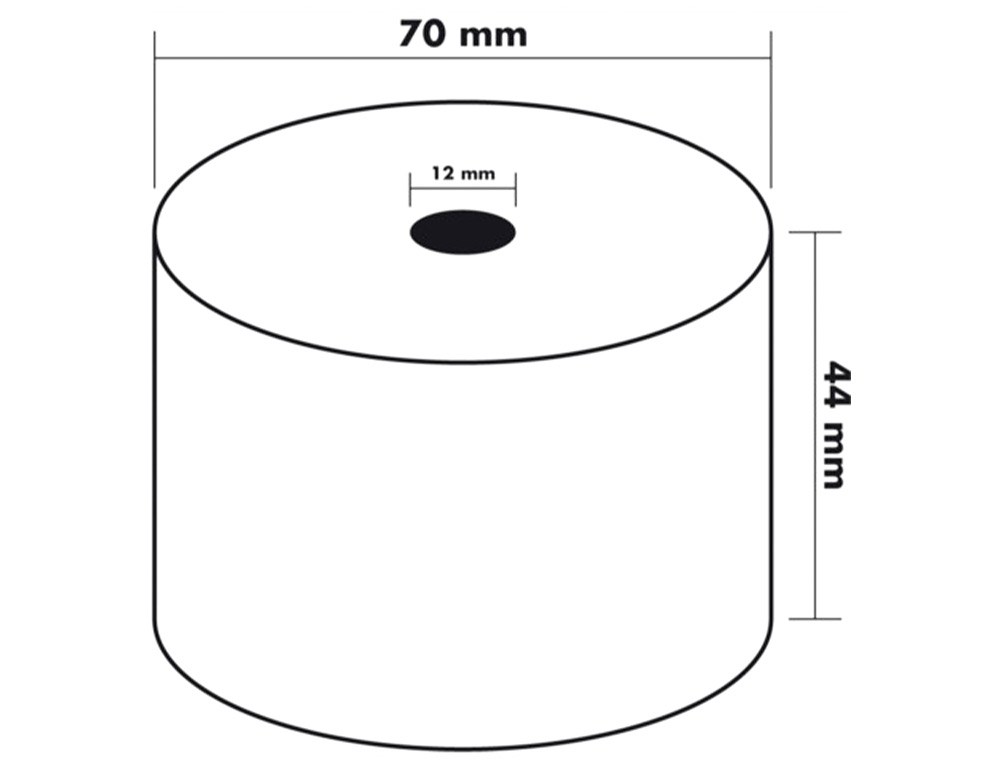 BOBINE THERMIQUE Q-CONNECT 44MM LARGEUR X 70MM DIAMETRE  55GR SANS BISPHENOL A