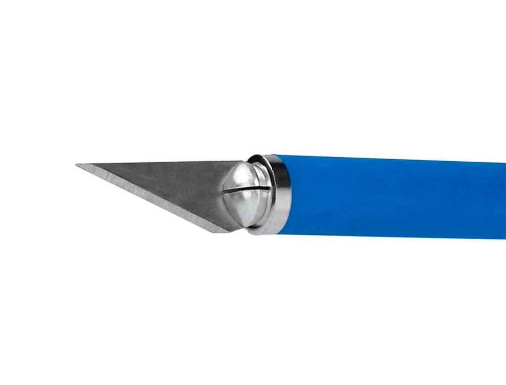 CUTTER BISTOURI Q-CONNECT EN GOMME LAME 6MM FIXE AVEC      CAPUCHON DE PROTECTION 5 LAMESDE RECHANGE INCLUSES