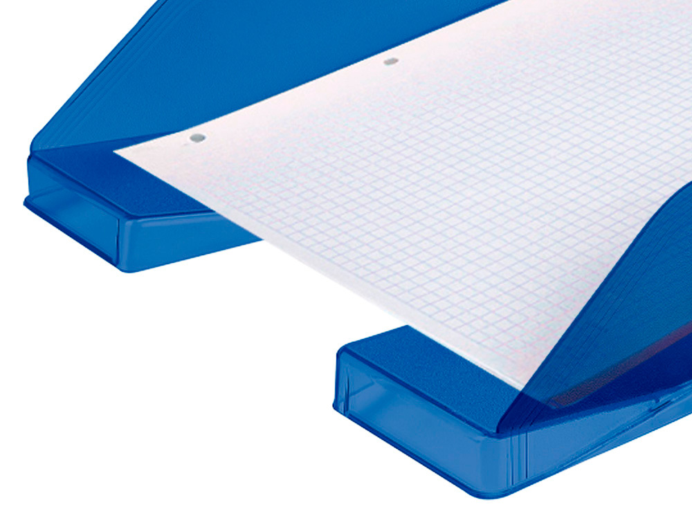 CORBEILLE  COURRIER Q-CONNECTPOLYPROPYLNE DOCUMENTS A4+ 240X320MM EMPILABLE 350X255X65MM COLORIS BLEU TRANSPARENT
