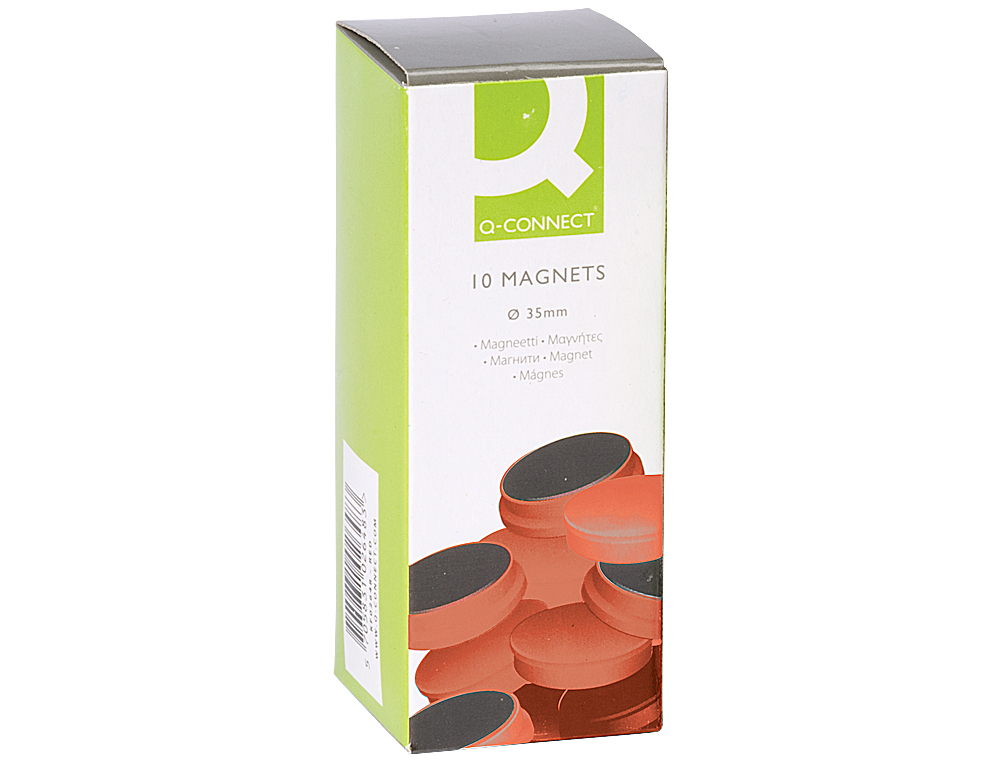 AIMANT Q-CONNECT DIAMÈTRE 35MM AFFICHAGE SIGNALISATION TOUTES SURFACES MÉTALLIQUES COLORIS ROUGE BOÎTE 10 UNITÉS