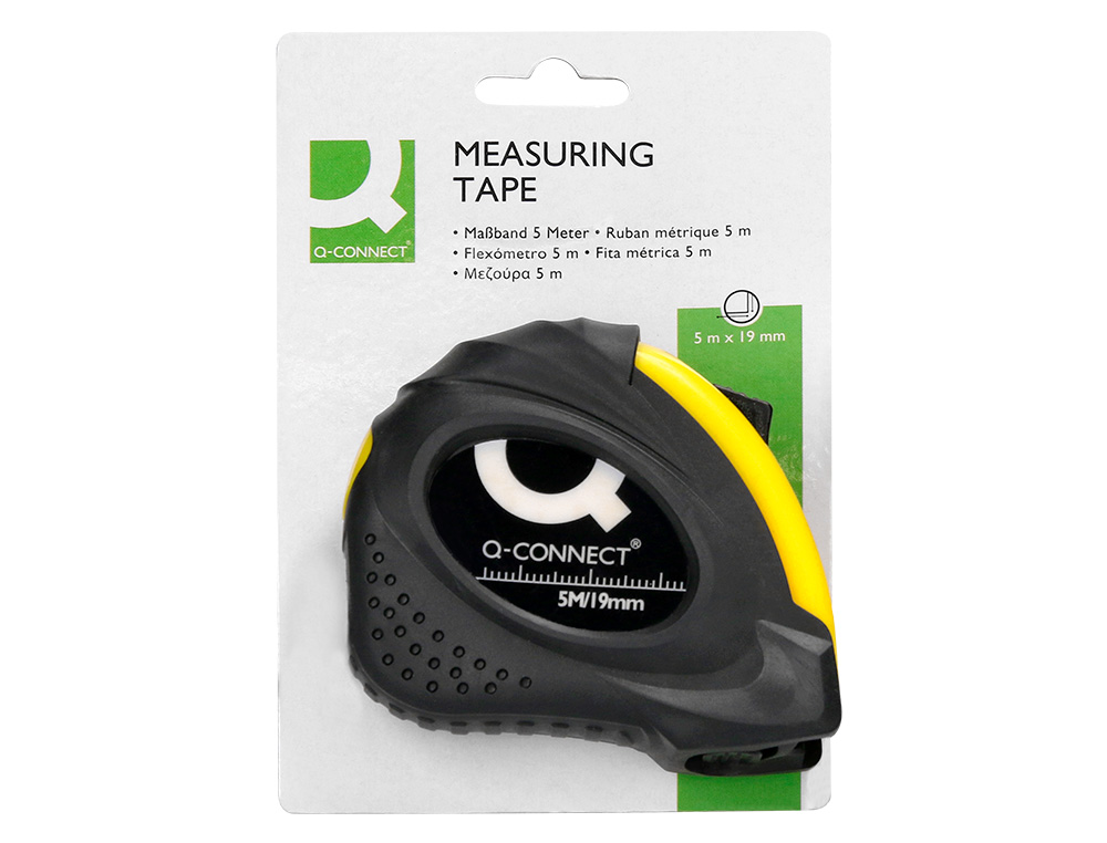MTRE ENROULEUR Q-CONNECT CAOUTCHOUC FREIN MATRIEL ANTICHOC LARGEUR 19MM LONGUEUR 5M