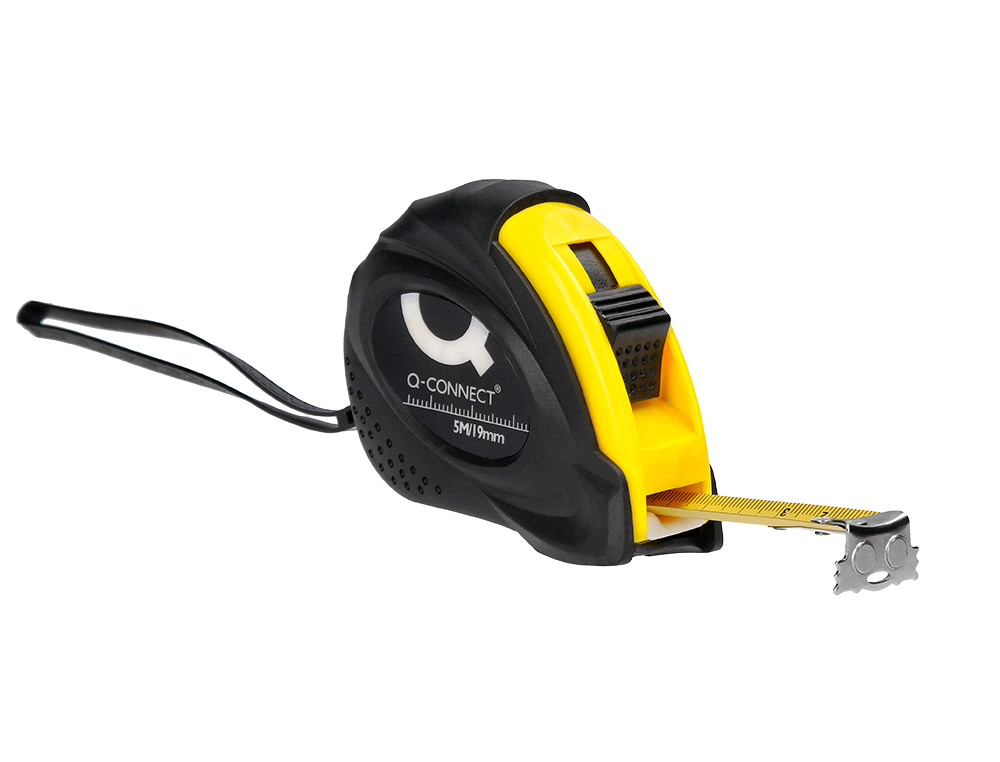 MTRE ENROULEUR Q-CONNECT CAOUTCHOUC FREIN MATRIEL ANTICHOC LARGEUR 19MM LONGUEUR 5M