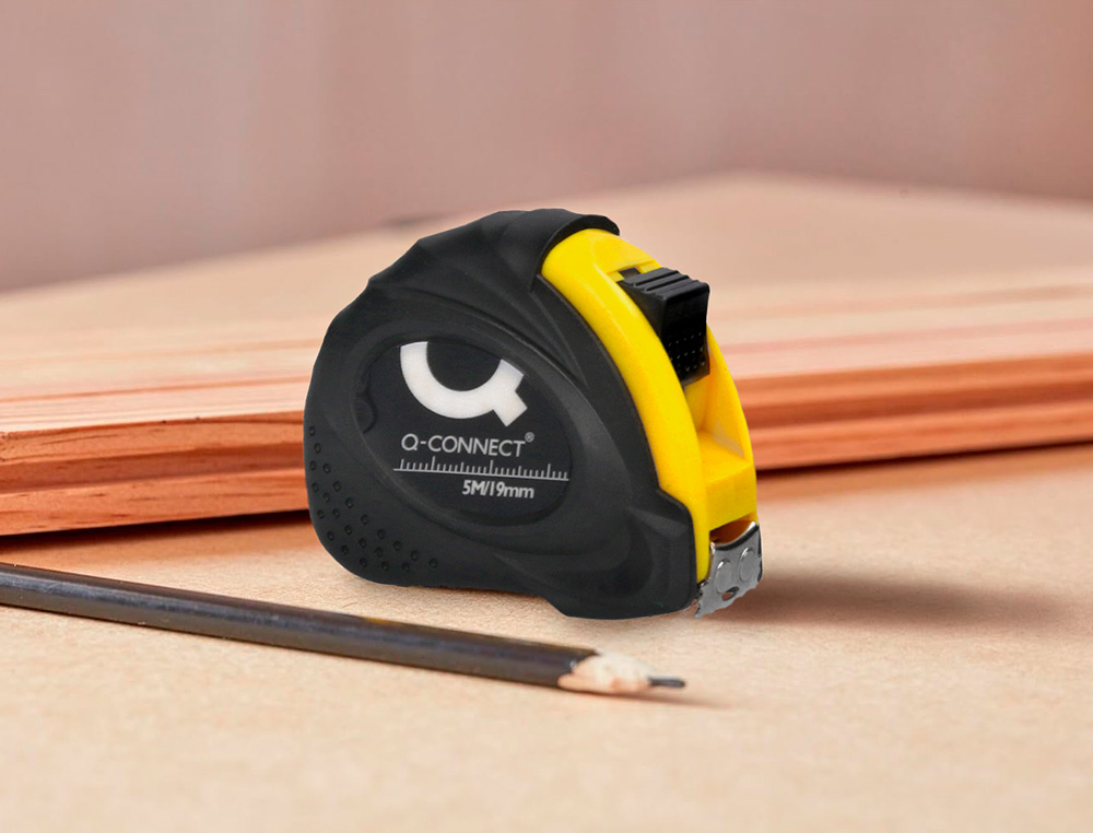 MTRE ENROULEUR Q-CONNECT CAOUTCHOUC FREIN MATRIEL ANTICHOC LARGEUR 19MM LONGUEUR 5M