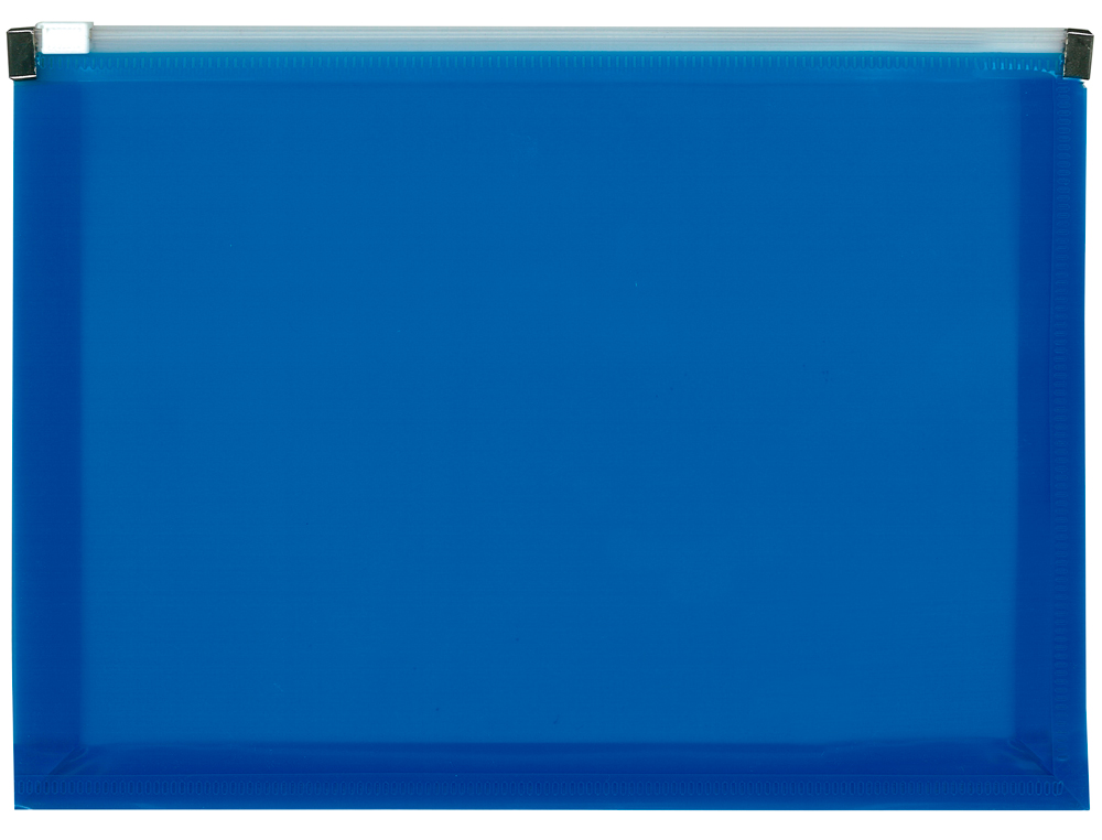 POCHETTE ENVELOPPE LIDERPAPEL POLYPROPYLÈNE 180 MICRONS A5 210X148MM FERMETURE ÉCLAIR A5 TRANSPARENT BLEU