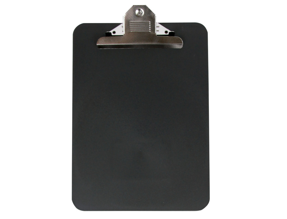 PORTE-BLOC Q-CONNECT POLYPROPYLNE PAISSEUR 4MM A4 210X29  7MM PINCE MTALLIQUE COLORIS NOIR