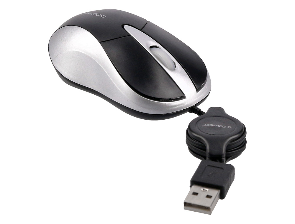 SOURIS MINI Q-CONNECT FILAIRE OPTIQUE 800DPI 3 BOUTONS MOLETTE MOUVEMENT HORIZONTAL VERTICAL USB COLORIS NOIR