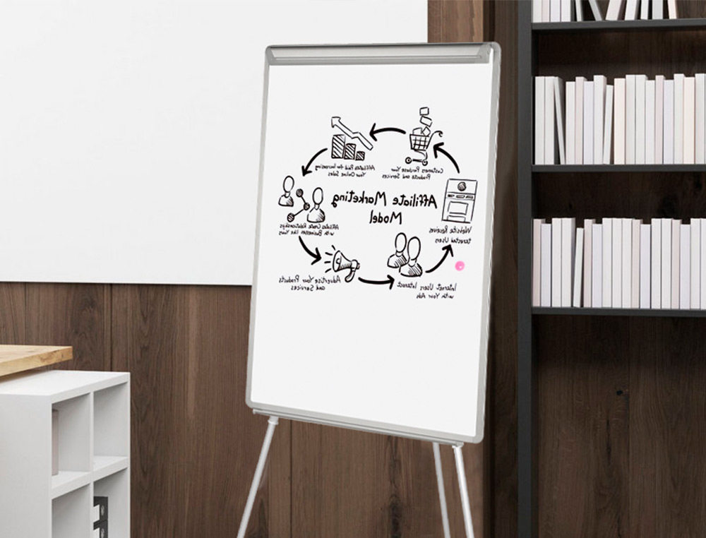 CHEVALET CONFÉRENCE Q-CONNECT TABLEAU LAMINÉ 70X100CM CADRE PLASTIQUE PINCE BLOC PAPIER AUGET PORTE-MARQUEURS