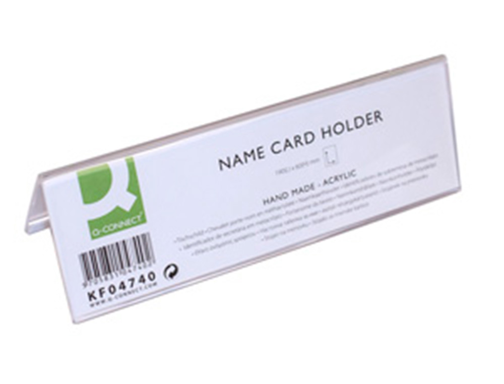 CHEVALET Q-CONNECT PORTE-NOMS MÉTHACRYLATE IDÉAL SYSTÈME IDENTIFICATION 190X60MM