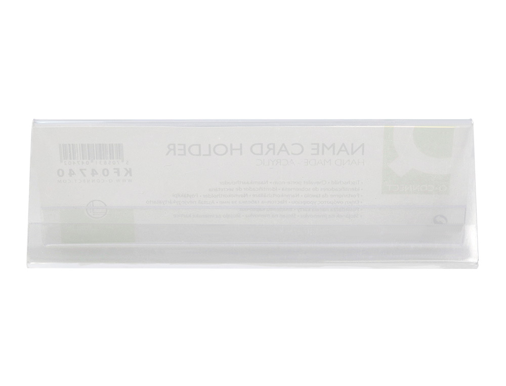 CHEVALET Q-CONNECT PORTE-NOMS MÉTHACRYLATE IDÉAL SYSTÈME IDENTIFICATION 190X60MM