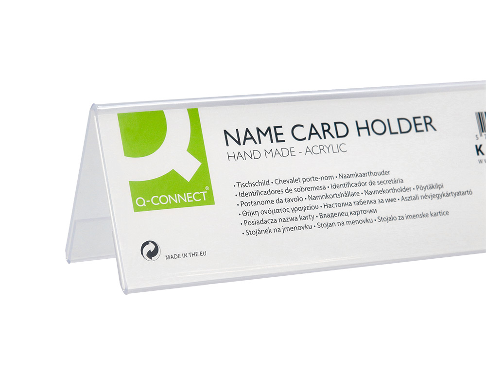 CHEVALET Q-CONNECT PORTE-NOMS MÉTHACRYLATE IDÉAL SYSTÈME IDENTIFICATION 190X60MM