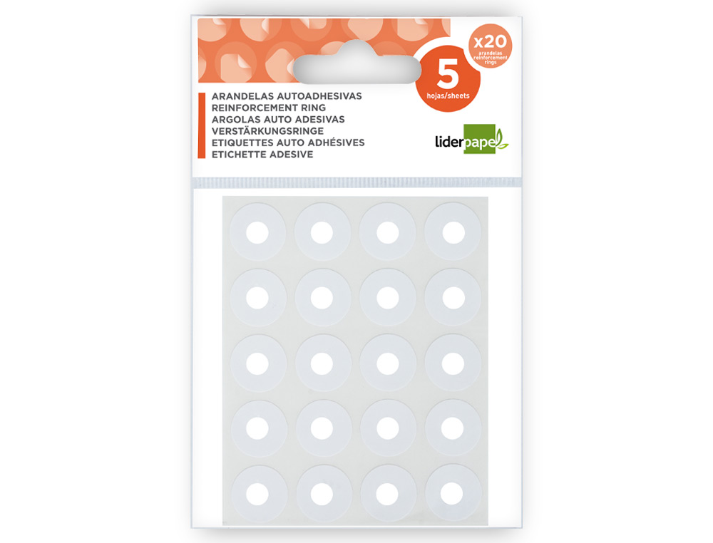 OEILLET ADHÉSIF LIDERPAPEL CONSERVATION FEUILLE PERFORÉE ÉTUI 5F 100 UNITÉS