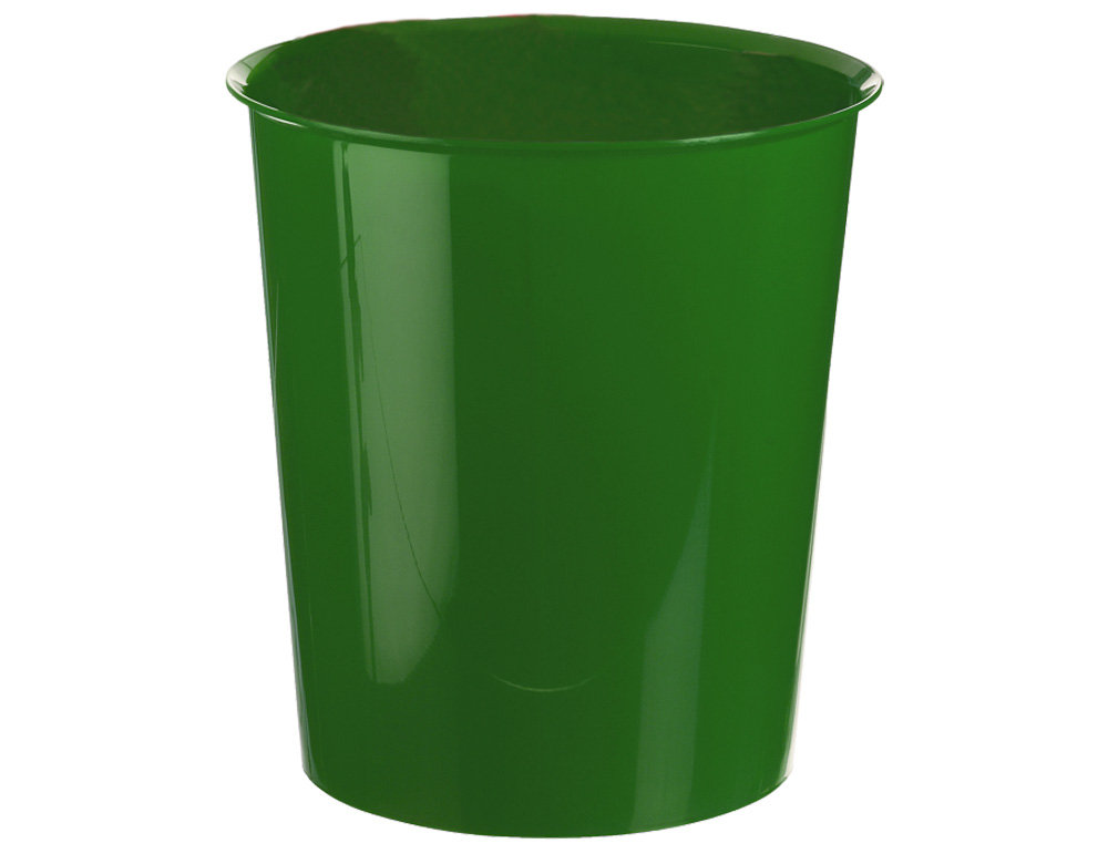 CORBEILLE  PAPIER Q-CONNECT PLASTIQUE RSISTANT 16L 310X290MM COLORIS VERT OPAQUE