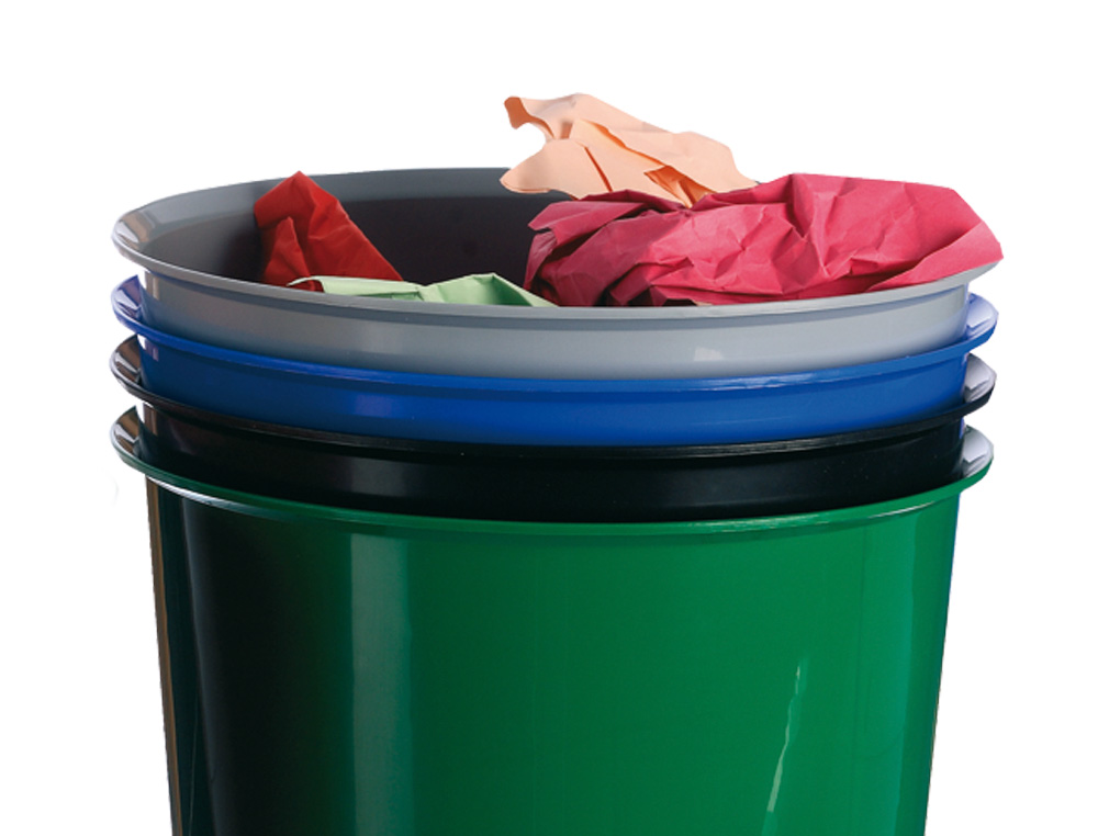 CORBEILLE  PAPIER Q-CONNECT PLASTIQUE RSISTANT 16L 310X290MM COLORIS VERT OPAQUE