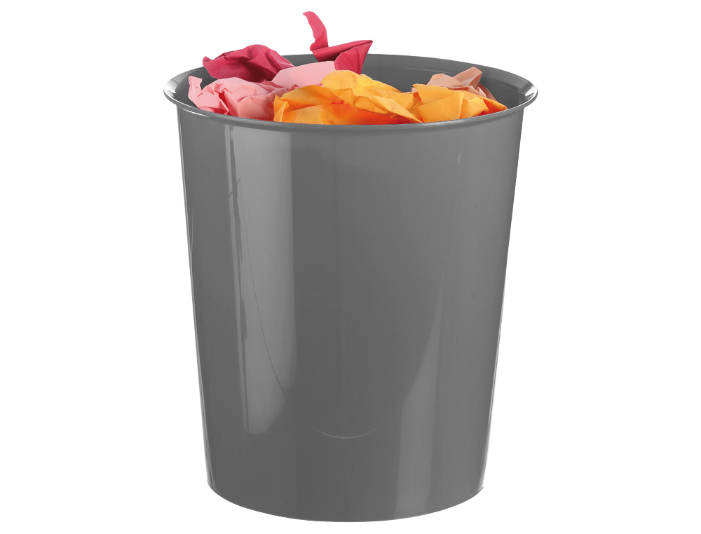 CORBEILLE  PAPIER Q-CONNECT PLASTIQUE RSISTANT 16L 310X290MM COLORIS GRIS OPAQUE
