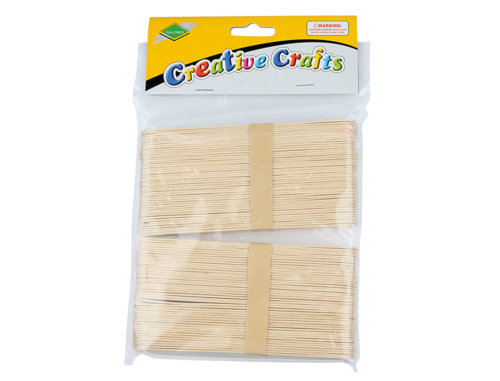 BÂTONNET EN BOIS CRÉATIVE CRAFTS 2CM X 15CM COULEUR NATURELLE BLISTER DE 100 UNITÉS