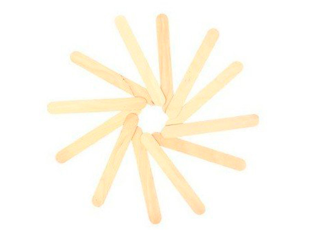BÂTONNET EN BOIS CRÉATIVE CRAFTS 2CM X 15CM COULEUR NATURELLE BLISTER DE 100 UNITÉS