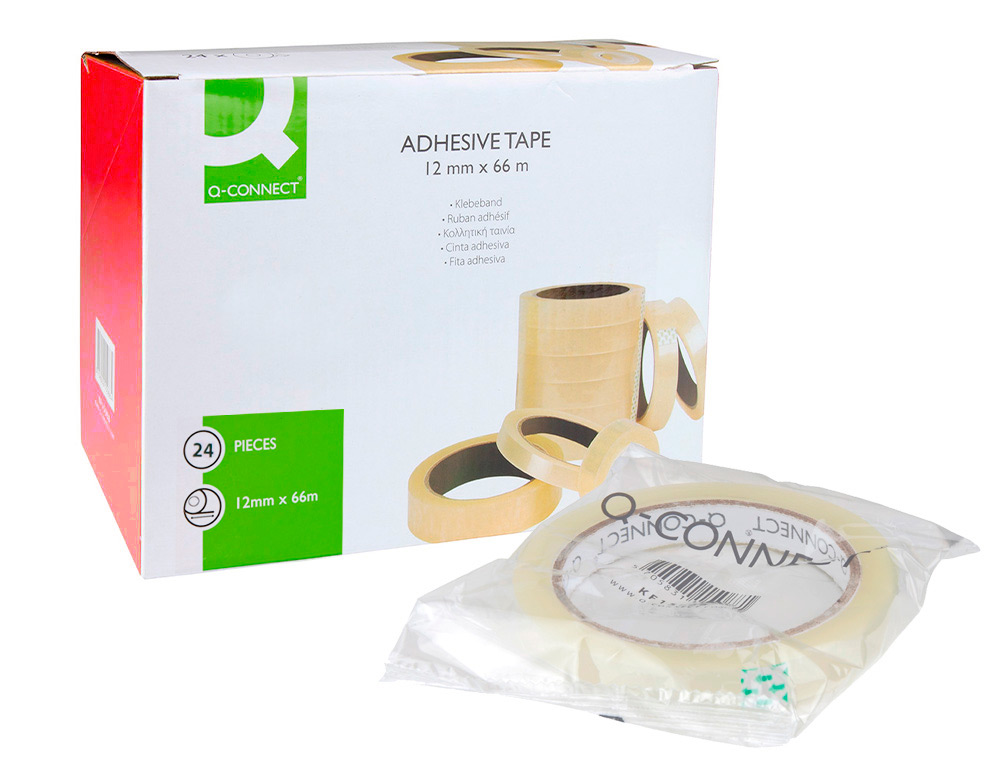 RUBAN ADHSIF Q-CONNECT 66MX12MM SACHET CELLOPHANE