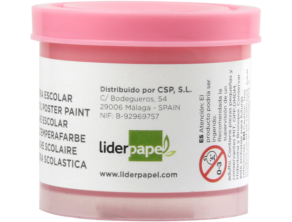 GOUACHE SCOLAIRE LIDERPAPEL COLORIS ROSE POT 40ML