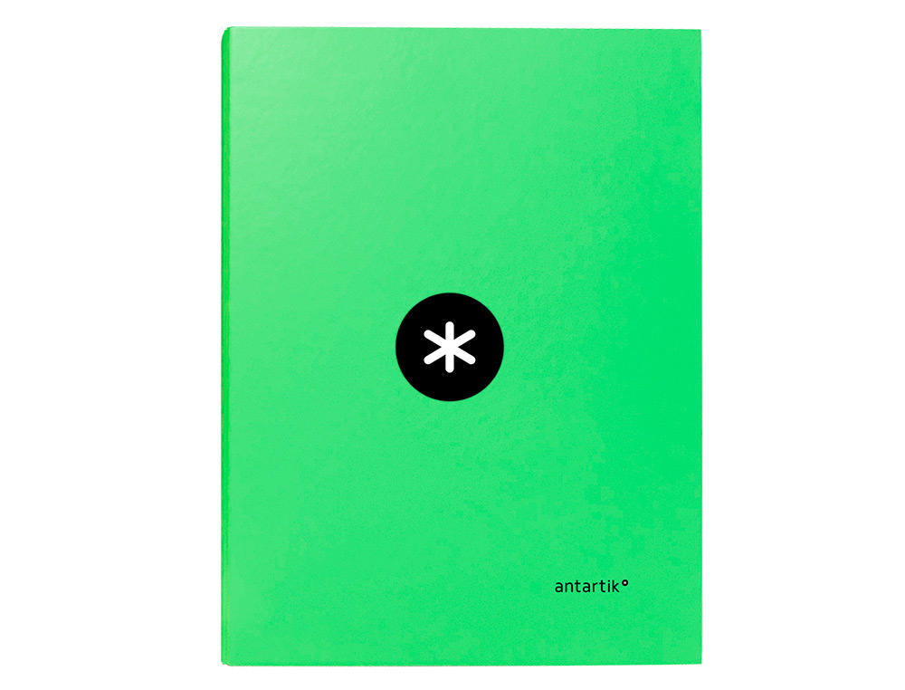 CLASSEUR ANTARTIK 4 ANNEAUX RONDS 25MM A4 CARTON REMBORDE COLORIS VERT