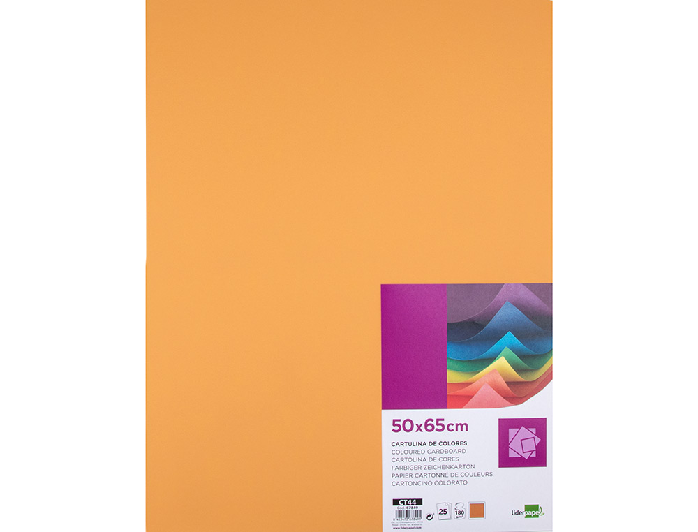 PAPIER CARTONNE LIDERPAPEL 50X65CM 240GR COLORIS NOISETTE PAQUET 25 FEUILLES