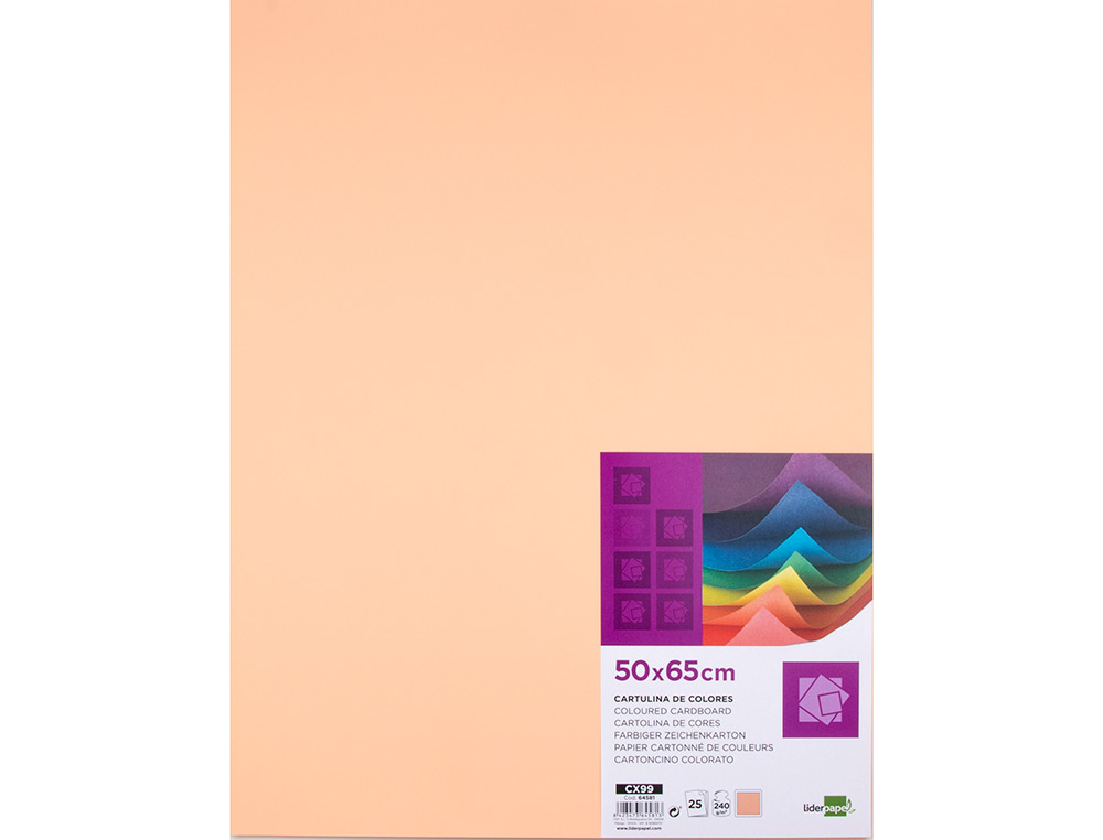 PAPIER CARTONNE LIDERPAPEL 50X65CM 240GR COLORIS SEPIA   PAQUET 25 FEUILLES