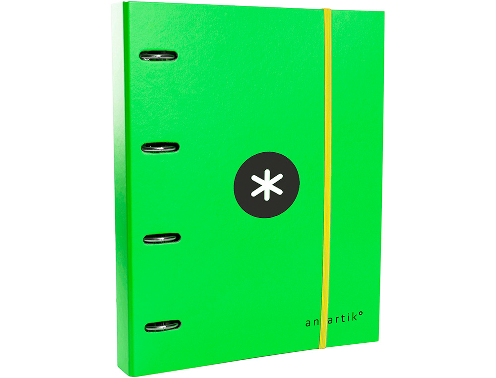 CLASSEUR ANTARTIK 4 ANNEAUX RONDS 40MM A4 CARTON REMBORDE FEUILLETS MOBILES QUADRILLAGE 5MM COLORIS VERT