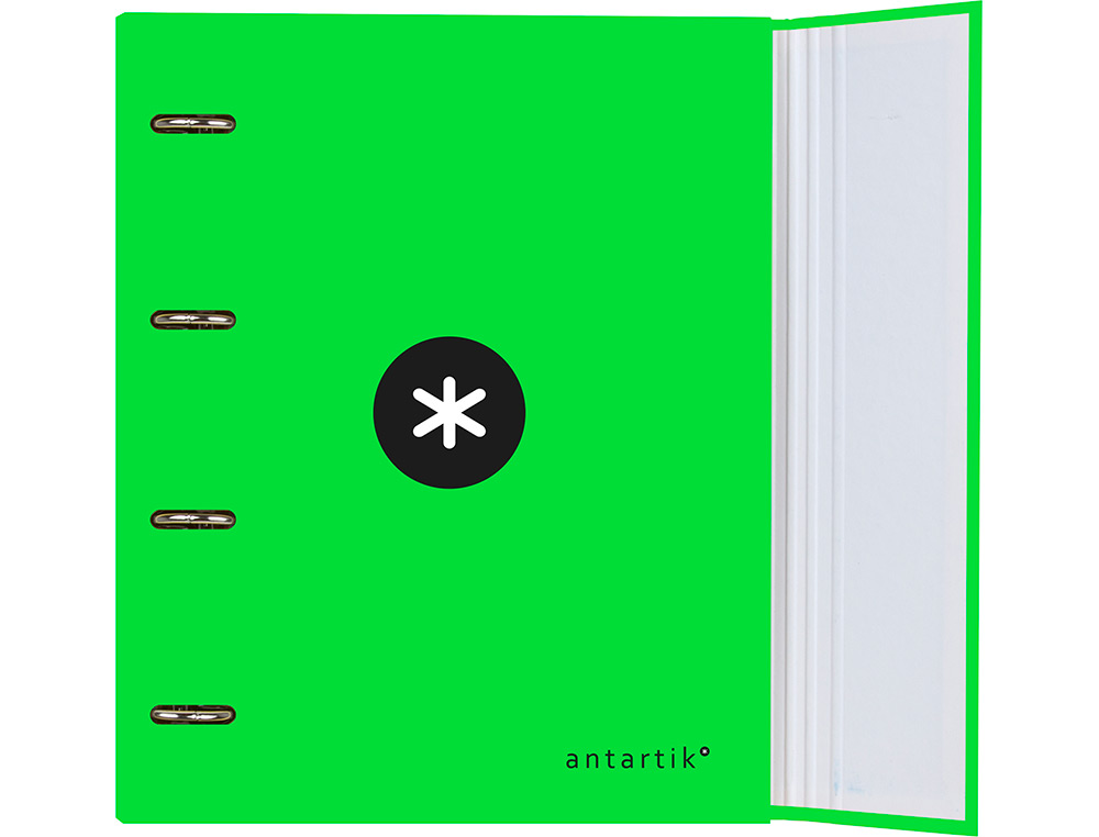 CLASSEUR ANTARTIK 4 ANNEAUX RONDS 40MM A4 CARTON REMBORDE FEUILLETS MOBILES QUADRILLAGE 5MM COLORIS VERT