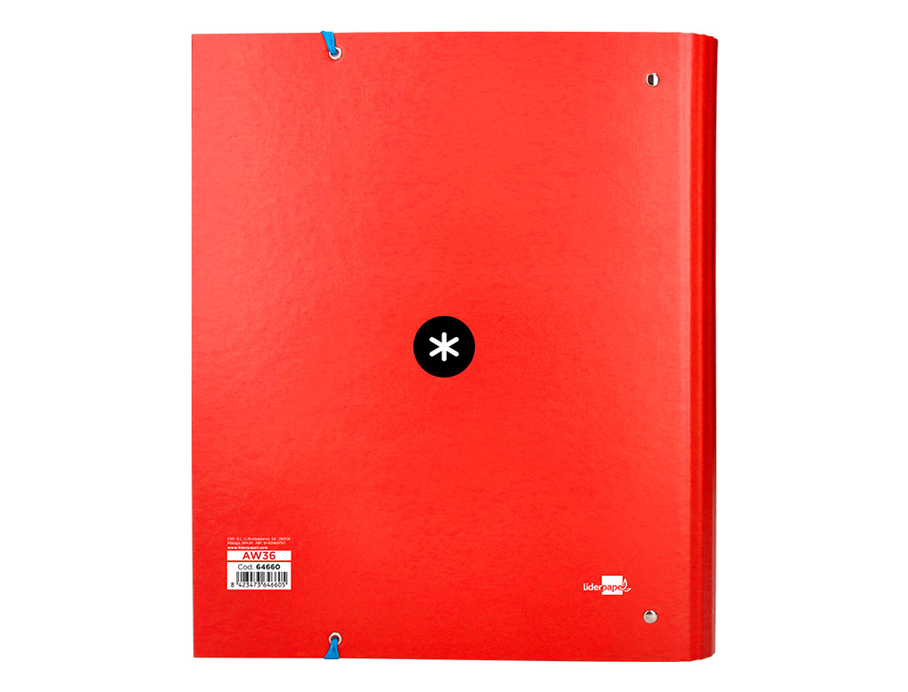 CLASSEUR ANTARTIK 4 ANNEAUX RONDS 40MM A4 CARTON REMBORDE FEUILLETS MOBILES QUADRILLAGE 5MM COLORIS ROUGE