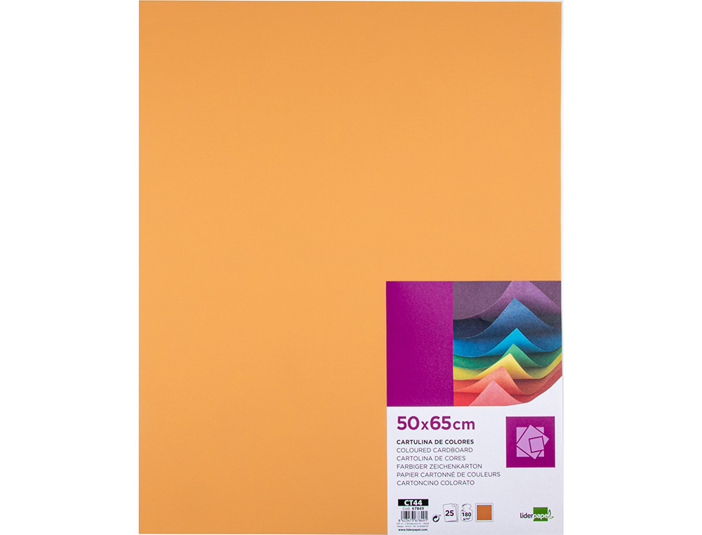PAPIER CARTONNE LIDERPAPEL 50X65CM 180GR COLORIS         NOISETTE PAQUET 25 FEUILLES