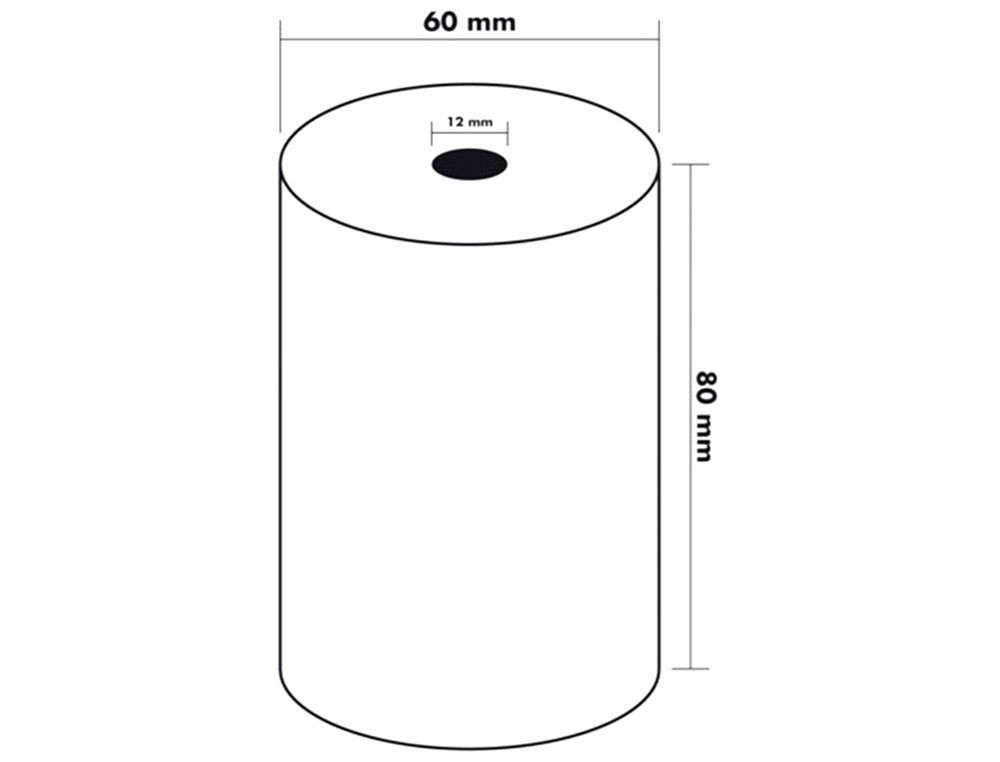 BOBINE THERMIQUE Q-CONNECT 80MM LARGEUR X 60MM DIAMETRE 55GR SANS BISPHENOL A