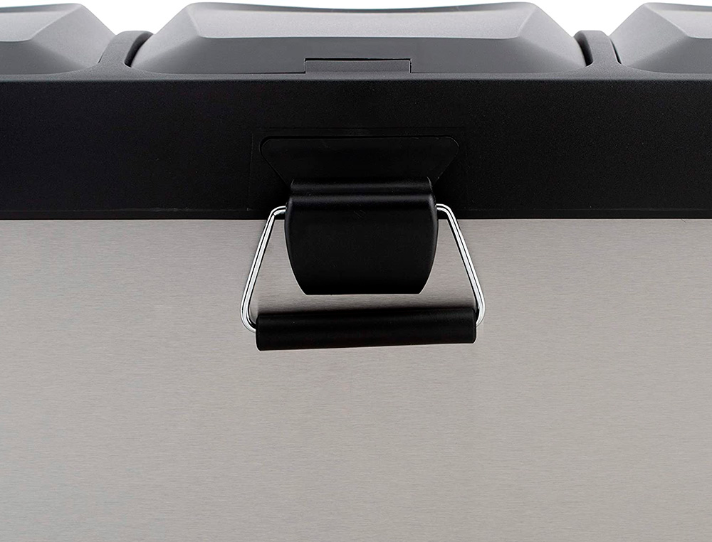 POUBELLE Q-CONNECT MÉTALLIQUE PÉDALE COUVERCLE PLASTIQUE 45L 3 COMPARTIMENTS 15L